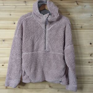 Prana‎ Top Womens Large Pink Sherpa Fleece Pullover